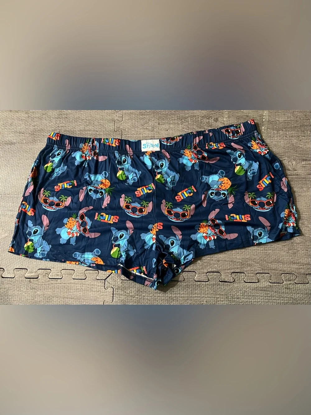 Disney Stitch Women’s Sleep Shorts 2-Pack Plus 2XL Striped Pockets Blue/White